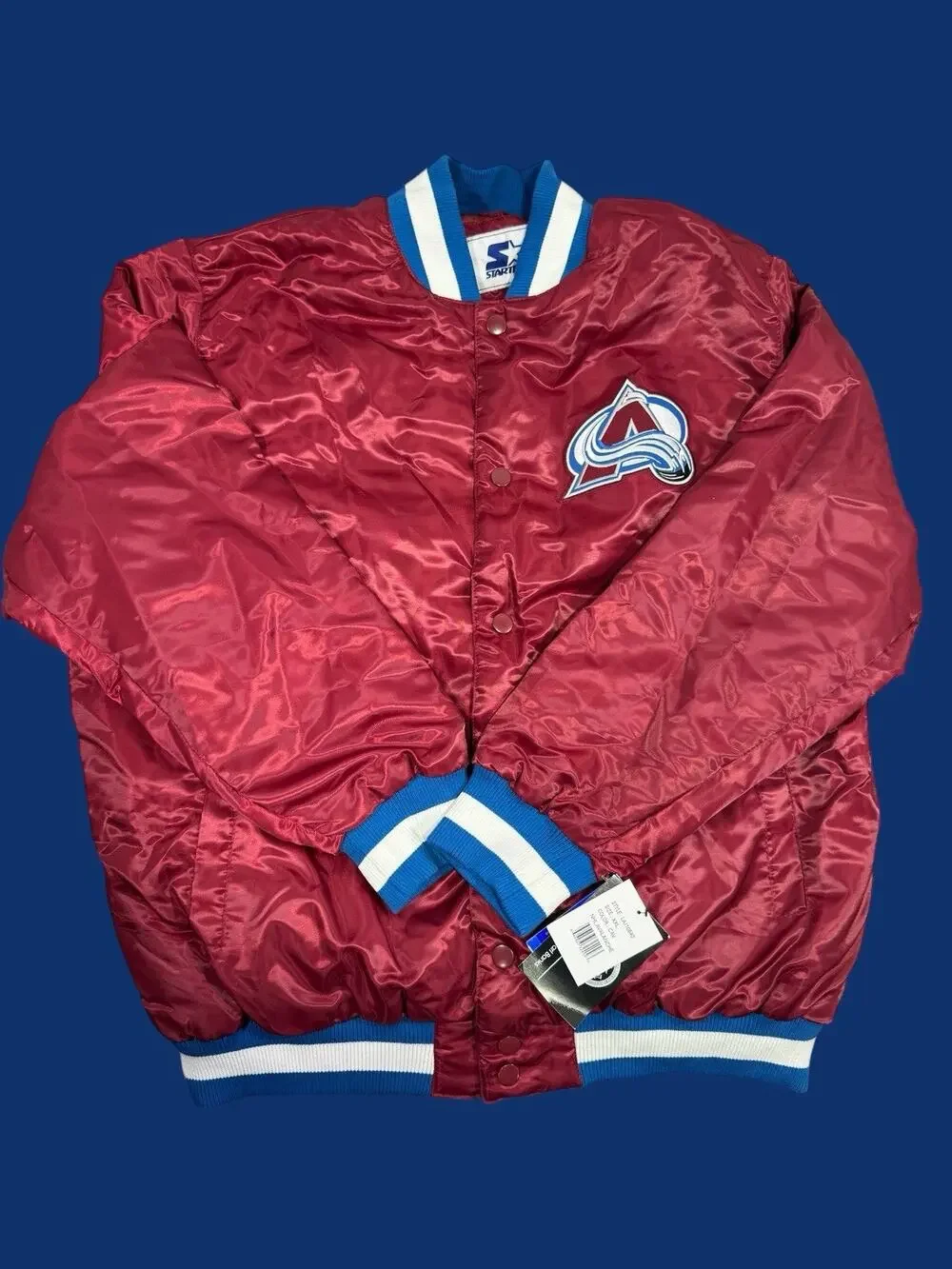 Starter NHL Colorado Avalanche Burgundy Satin Bomber Jacket Men’s XXL